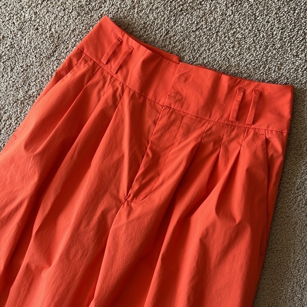 ALTUZARRA Tyr Wide-Leg Pleated Pants Bright Orange - Picture 6 of 15